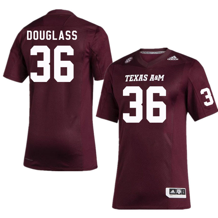 Men #36 Brady Douglass Texas A&M Aggies College Football Jerseys Stitched Sale-Maroon
